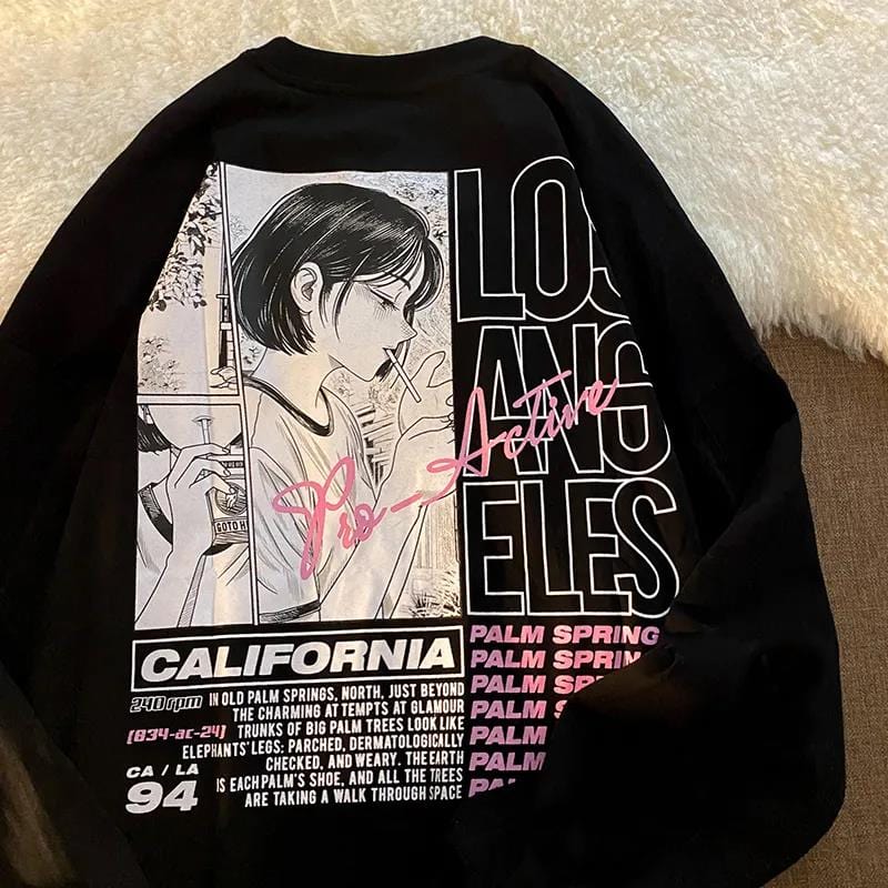 2021 Fun Letters Printed Sweatshirts Cotton Sky Blue Crewneck Womens Winter Tops Brand Designer Vintage Streetwear Teens Clothes