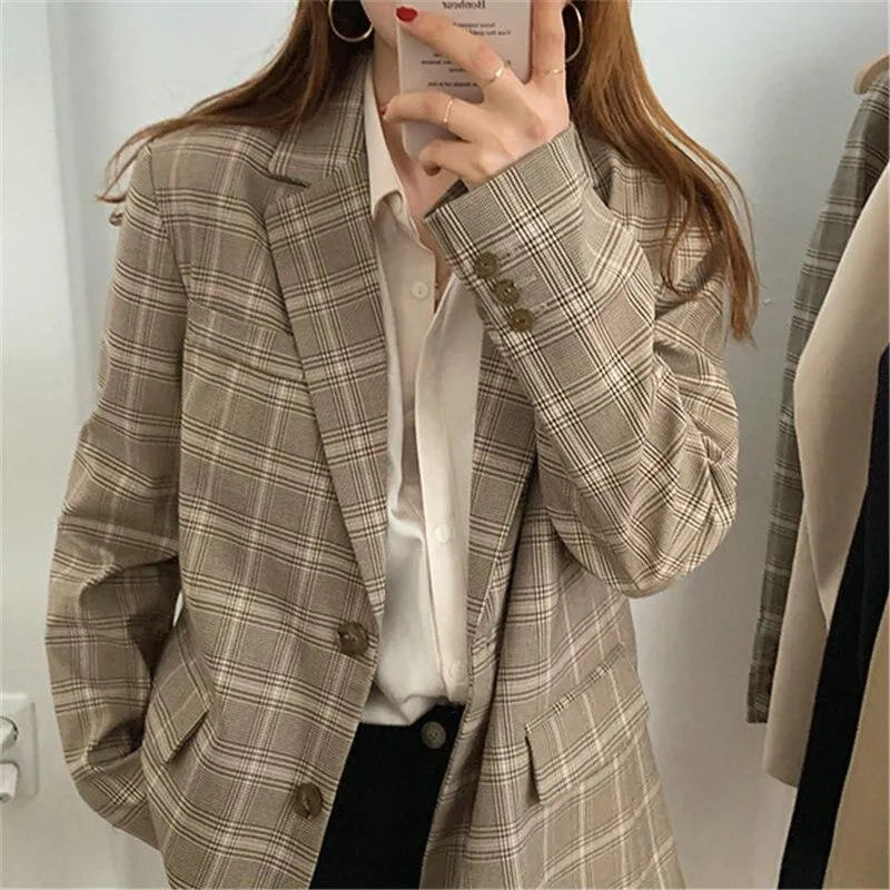 Blazer Korean a carreaux