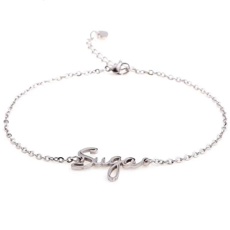 Bracelet ajustable argenté BTS