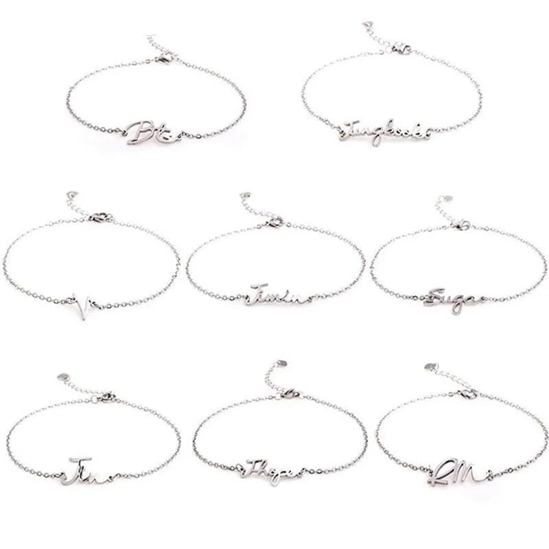 Bracelet ajustable argenté BTS