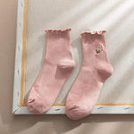 Chaussette Coreenne Fleurie