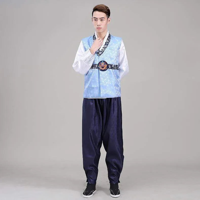 Hanbok Homme Bleu