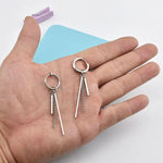Men Women Punk Earrings Stainless Steel Ear Clip Tassel Long Chain Hip-hop Street Pop Ear Guys Jewelry Hipster Rock Stud Earring