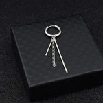 Men Women Punk Earrings Stainless Steel Ear Clip Tassel Long Chain Hip-hop Street Pop Ear Guys Jewelry Hipster Rock Stud Earring