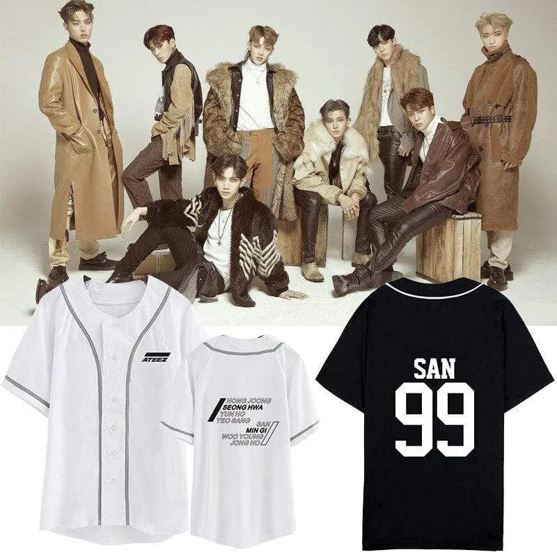 T-Shirt Ateez Cardigan Noir