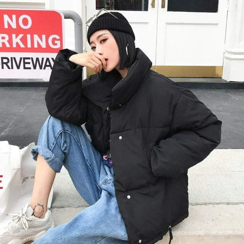 Veste - Manteau Korean Style - Woherb Harajuku Thick Parka Women 2020 Winter Coat Female Warm Outwear Wadded Jackets Padded Coats Chaqueta Mujer	20207