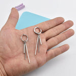 Men Women Punk Earrings Stainless Steel Ear Clip Tassel Long Chain Hip-hop Street Pop Ear Guys Jewelry Hipster Rock Stud Earring