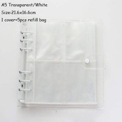 SKYSONIC 3 5 Inch Macaroon Binder Postcards Organizer PVC Photo Album Sticker Cards Storage Holder Loose Leaf bts De Photos