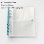 SKYSONIC 3 5 Inch Macaroon Binder Postcards Organizer PVC Photo Album Sticker Cards Storage Holder Loose Leaf bts De Photos