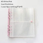 SKYSONIC 3 5 Inch Macaroon Binder Postcards Organizer PVC Photo Album Sticker Cards Storage Holder Loose Leaf bts De Photos