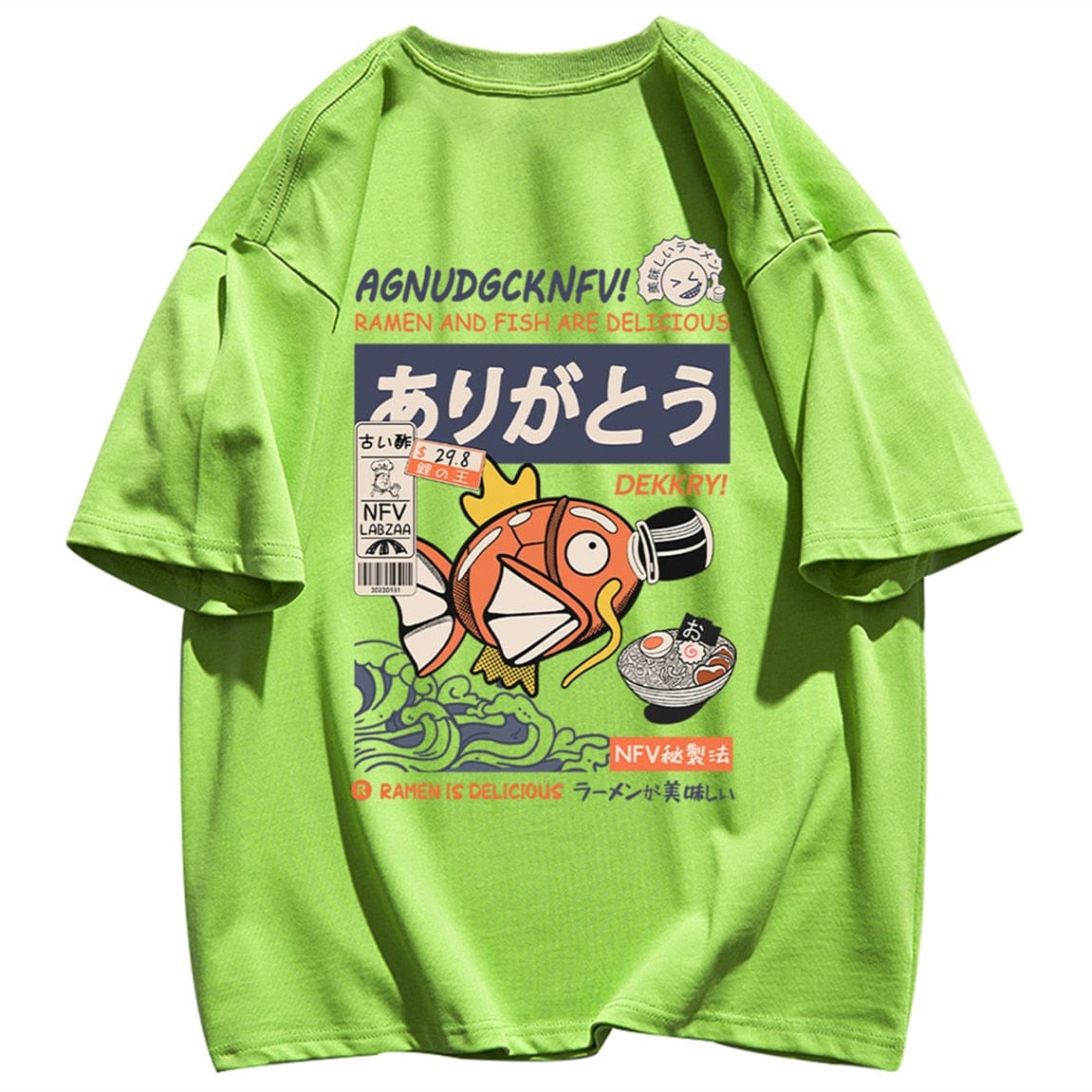 Vintage Japan Kanji Cartoon Fun Graphic T Shirts Kawaii Clothes Streetwear Oversized Khaki Tops 2022 Summer Large 2XL Harajuku